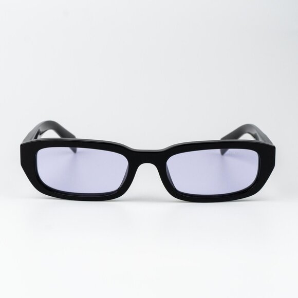 Prada Women Sunglasses Black Violet Rectangle PRB06S 16K40J NEW AUTHENTIC - Picture 1 of 11